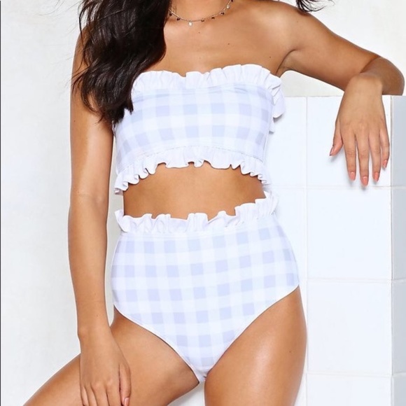 Nasty Gal Other - NWT Nasty Gal Shaping Up Gingham Bikini Set